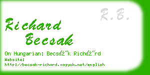 richard becsak business card